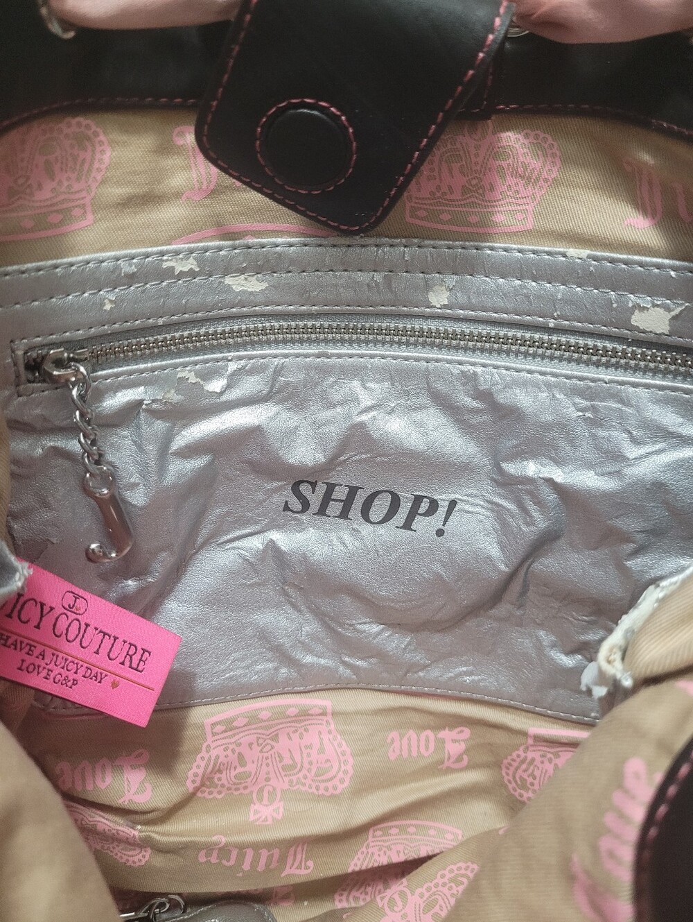 Juicy Couture Daydreamer Pink/Brown Velour Vintage Y2K Bag - Picture 11 of 16
